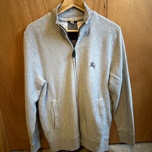 Burberry Men's Light Gray Zip-Up Sweater
